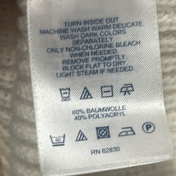 "NWT" Lands' End Knit Cotton Blend Ivory Cowl Neck‎ Sweater- Size Small (6-8) - Picture 9 of 11